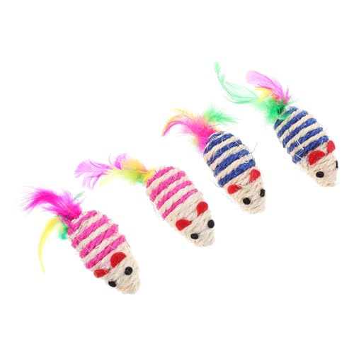 HYTROVE 4pcs Katzenspielzeugmäuseformed Cat Toys Mausspielzeug Für Katzen Kätzchen Spielzeug Für Innenkatzen von HYTROVE