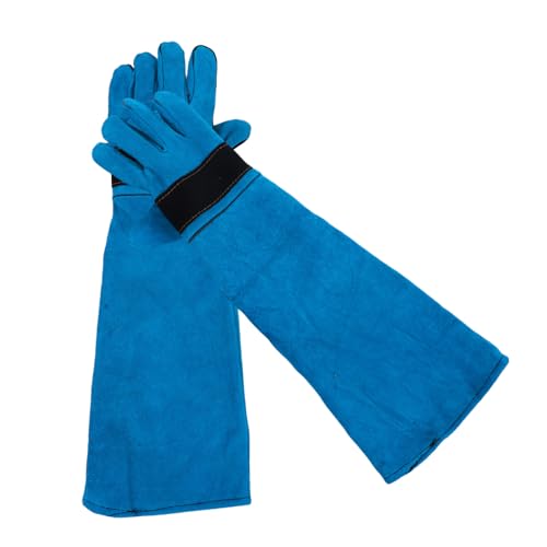 HYTROVE Anti-Biss-Handschuhe Fellpflegehandschuhe Für Katzen Handschuhe Für Katzen, Um Kratzer Zu Vermeiden Badehandschuhe Für Hunde Hundehandschuhe Zum Beißen Rindsleder Sky-Blue von HYTROVE