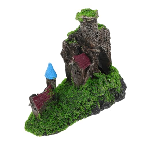 HYTROVE Aquarium Dekoration Aquariumdekoration Aquarium-Vulkan-Ornament Tank Aquarium Ornament Schloss Antikes Schloss Ornament dekorative Aquarienburg Dekoratives künstliches Schloss Harz von HYTROVE