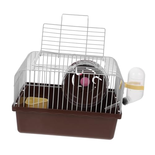 HYTROVE Hamsterkäfig Mäusekäfig für Hausmäuse Hamster Tragetasche Chinchilla-Träger Reisekäfig für Hamster Hamstertransportbox Kleiner Haustierträger Chinchillakäfig Abs Brown von HYTROVE