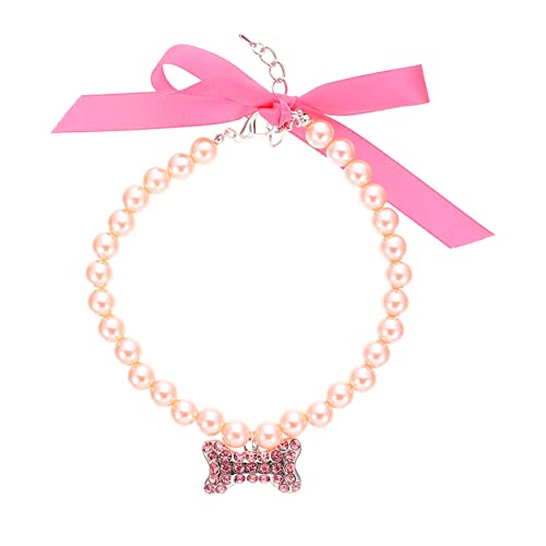 HYTROVE Haustierhalsband hundekragen hundehalstuch katzenhalsbänder Dog hundehalsband Dog Collars Ketten Halskette Hund Halskette Katze hundehalsband perlen hundehalsband Strasssteine Rosa von HYTROVE