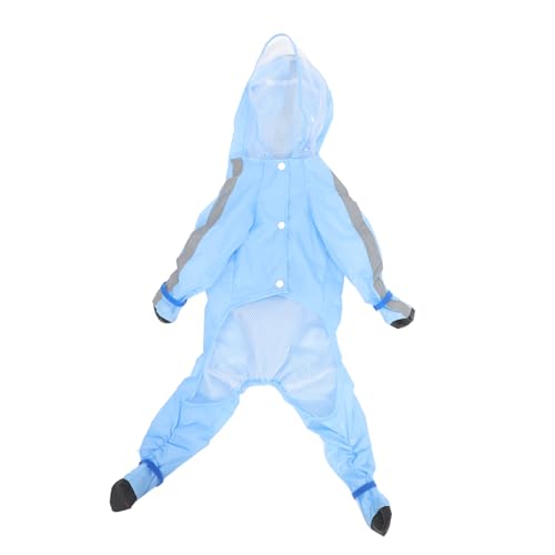 HYTROVE Hund Regenmantel Regenmäntel Hundemäntel Hund Kleiner Dackel Wiederverwendbarer Poncho Regenjacke Für Haustiere Regenmantel Für Hunde Wasserdicht Auto Polyester-TAFT Sky-Blue von HYTROVE