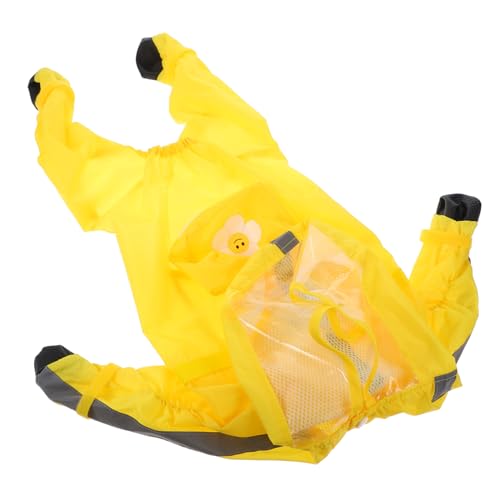 HYTROVE Hund Regenmantel Vlies Mittelgroße Regenmäntel Für Hunde Großer Hunderegenmantel Hundekleidung Regenjacken Für Hunde Regenmantel Für Kleine Hunde Hundeponcho Yellow Polyester-TAFT von HYTROVE