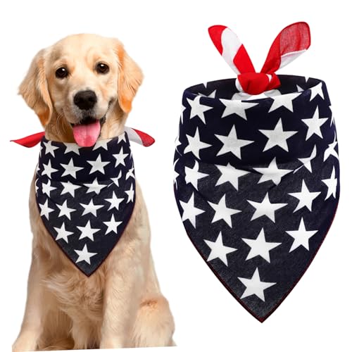 HYTROVE Hundehalsband Hundehalstuch mit USA Flagge Amerikanische Flagge Hundeschal Hundehalstuch mit Flaggenmuster Hundehemden Autositzbezug für Hunde Bausatz Hundelätzchen Hund verkleiden von HYTROVE