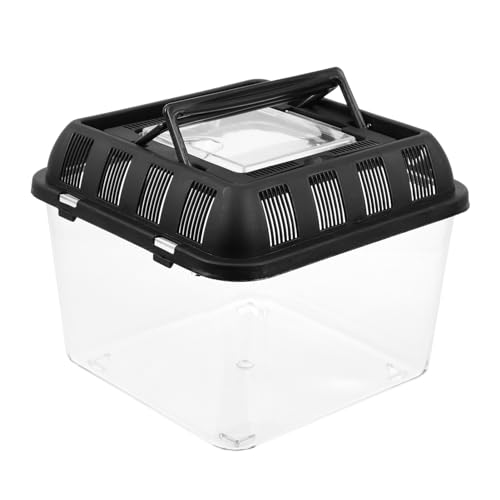 HYTROVE Kasten Kletterbox für Haustiere Leopard Schildkröte Zubehör Schlange glasbehälter glasgefäß Terrarienbox Fall Einer Reptilienzucht Zuchtkäfig für Haustiere Plastik Black von HYTROVE