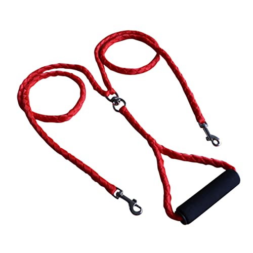 HYTROVE doppelte Hundeleine Welpe Haustier Seil mit Hundeleine Dual Hundespielzeug hundegurt hundelaufband Dog Accessories hundezubehör Doppelleine Hundeleine verrottet hundegürtel Rosa von HYTROVE