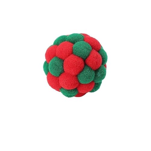 HYUIND 1PC Katzenminze Kauen Interaktives Spielzeug Kätzchen Welpen Plüsch Ball Spiel Hund Katze Spielzeug Bunte Handgemachte Glocke Hüpfball Haustier Geschenk(01) von HYUIND