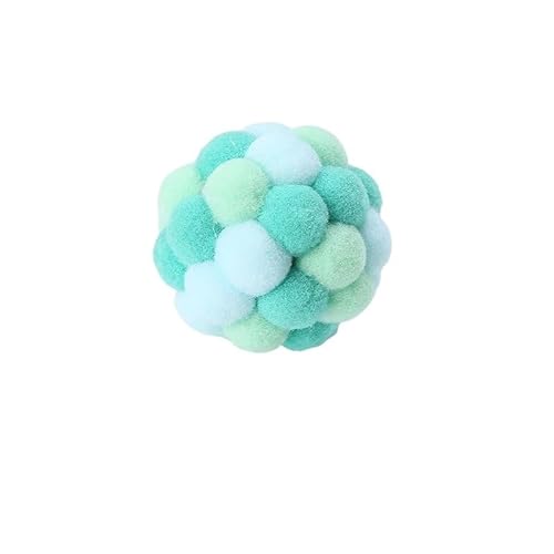 HYUIND 1PC Katzenminze Kauen Interaktives Spielzeug Kätzchen Welpen Plüsch Ball Spiel Hund Katze Spielzeug Bunte Handgemachte Glocke Hüpfball Haustier Geschenk(03) von HYUIND