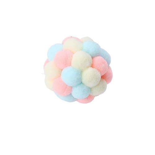 HYUIND 1PC Katzenminze Kauen Interaktives Spielzeug Kätzchen Welpen Plüsch Ball Spiel Hund Katze Spielzeug Bunte Handgemachte Glocke Hüpfball Haustier Geschenk(07) von HYUIND