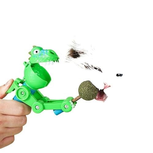 HYUIND 2 Stücke Lustiger süßer Dinosaurier Roboter Lollipop Spielzeug Katze Teaser Stick Kreative Aufbewahrung Roboter Geschenk Katzenminze Ball Spielzeug Haustier Katzenspielzeug(A2) von HYUIND