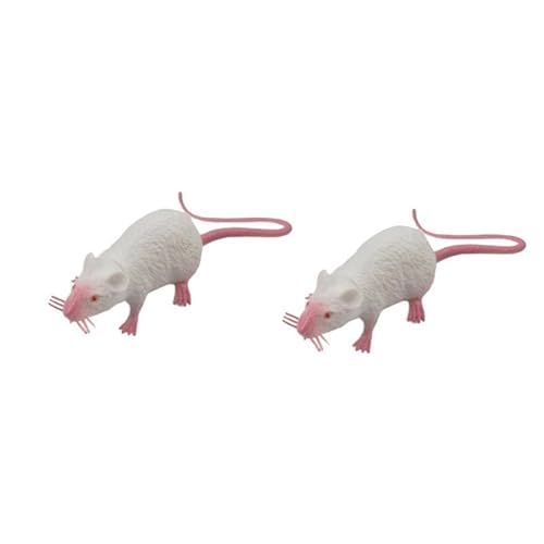 HYUIND 2 stücke Maus Streich Mäuse Realistische Ratte Gefälschte Spielzeug Halloween Ratten Kunststoff Simulation Lebensechte Witz Trick Decor Prop Katze(A2 Black) von HYUIND