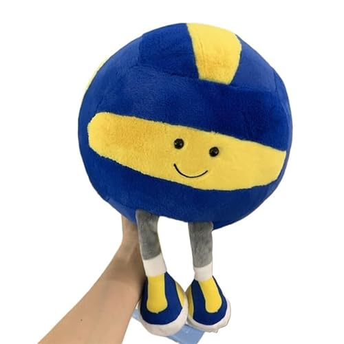 HYUIND 25-28cm süße Fußballpuppe Basketball Baby Plüschtier kreative Fußballpuppe Kissen Haustier Ball Spielzeug Hund Katze Spielzeug interaktiv(Volleyball) von HYUIND