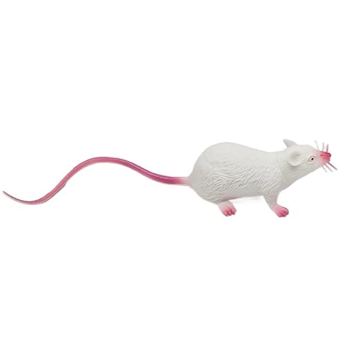 HYUIND 32cm Simulation PVC Vocal Ratte Gefälschte Maus Modell Prop Spielzeug Party Dekoration Praktische Novetly Lustige Spielzeug(White 20cm) von HYUIND