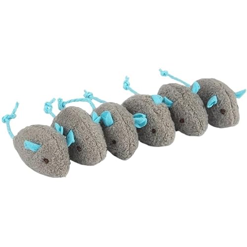 HYUIND 6 stücke Mix Haustier Spielzeug Katzenminze Mäuse Katzen Spielzeug Spaß Plüsch Maus Katzenspielzeug for Kätzchen Katzen Zu Jagen Übung Katze Spielzeug Interaktive(E Style 6pcs) von HYUIND