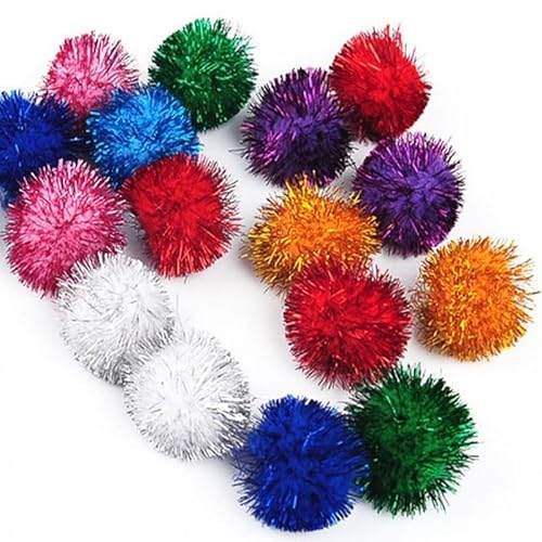 HYUIND Katzenspielzeug Interaktives Ball-Trainingsspielzeug for Haustiere Kätzchen Interaktiver Soundring Papier Spielball Katzenzubehör(20pcs) von HYUIND