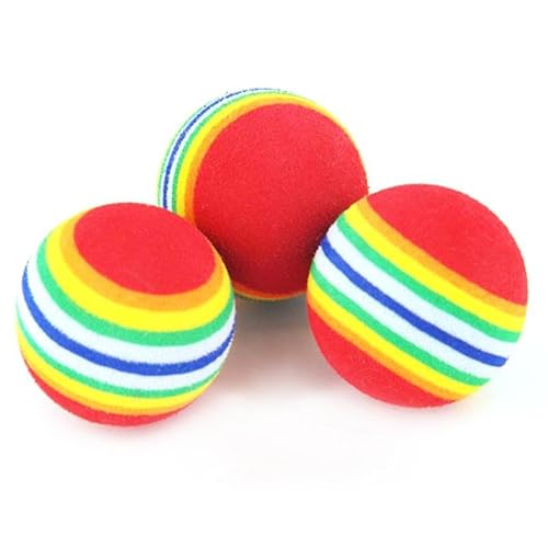 HYUIND Katzenspielzeugbälle Interaktiv for Hauskatzen Kätzchen Lieblingsgeschenk Weicher Schaumstoffball Jagd Ruhig Spielen Katzen Sachen Supplie(35cm ball-3pcs) von HYUIND