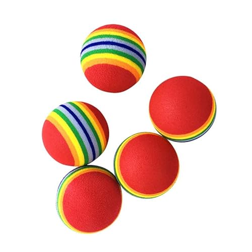 HYUIND Katzenspielzeugbälle Interaktiv for Hauskatzen Kätzchen Lieblingsgeschenk Weicher Schaumstoffball Jagd Ruhig Spielen Katzen Sachen Supplie(35cm ball-5pcs) von HYUIND