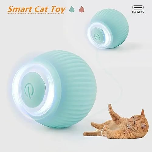 HYUIND Smart Cat Rolling Ball Toys Wiederaufladbarer Katzenspielzeugball Selbstbewegliches Kätzchenspielzeug for interaktives Spielen im Innenbereich(9) von HYUIND