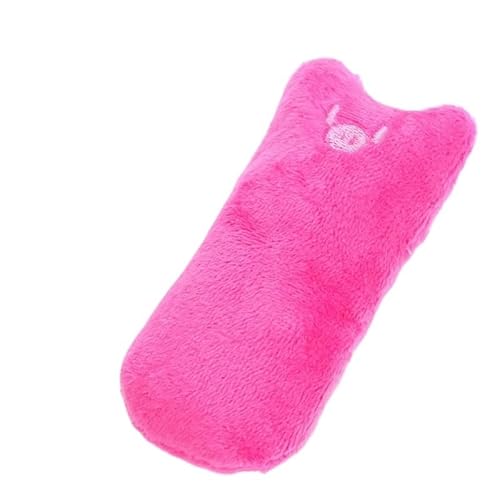 HYUIND Zähneknirschen Katzenminze Spielzeug Lustiges interaktives Plüsch Katzenspielzeug Haustier Kätzchen Kauen Stimmspielzeug Krallen Daumen Beißen Katze Minze(9x4cm Pink) von HYUIND