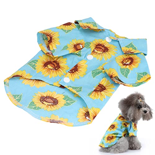 Reizende Welpen hemden, Baumwolle weiche Sonnenblume Haustier-T-Shirt atmungsaktives Hunde Hemd Kleidung Weste Kleidung für Welpen Katzen (XL) von HYWHUYANG