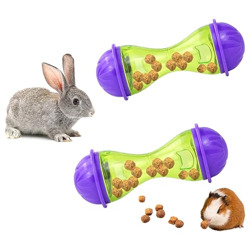 HZAKXIN 2Pcs Rabbit Treat Ball Interactive Rabbit Toys Interactive Food Dispensing Bunny Toys Treat Ball Dispenser Guinea Pig Toys Rabbit Food Dispenser Toy Slow Feeder for Rabbits Guinea Pigs Reptile von HZAKXIN