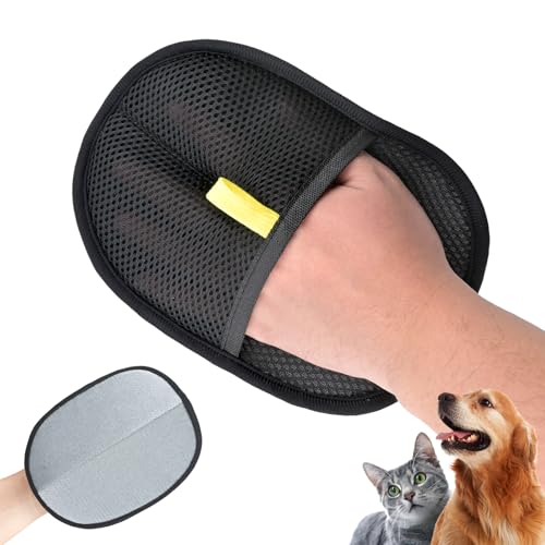 HZHSGLY Doppelseitige Haustier-Pflegehandschuhe, wiederverwendbar, elastisches Armband, statische Entfernungshandschuhe für Hunde und Katzen, Waschen und Enthaaren, Hände auf von HZHSGLY