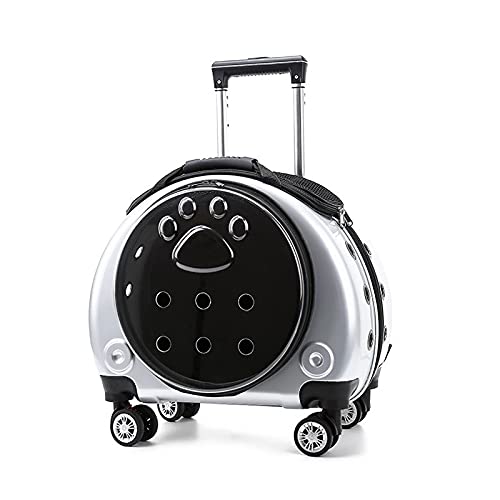 Pet Trolley, tragbare transparente Katzentasche beim Ausgehen, Multifunktionaler Rucksack für Haustiere, Aufbewahrungstasche für Haustiere, Blasenbox (Color : Silver) von HZWJD