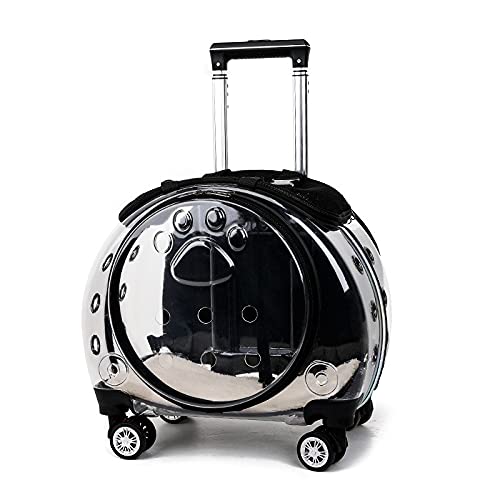 Pet Trolley, tragbare transparente Katzentasche beim Ausgehen, Multifunktionaler Rucksack für Haustiere, Aufbewahrungstasche für Haustiere, Blasenbox (Color : transparent) von HZWJD