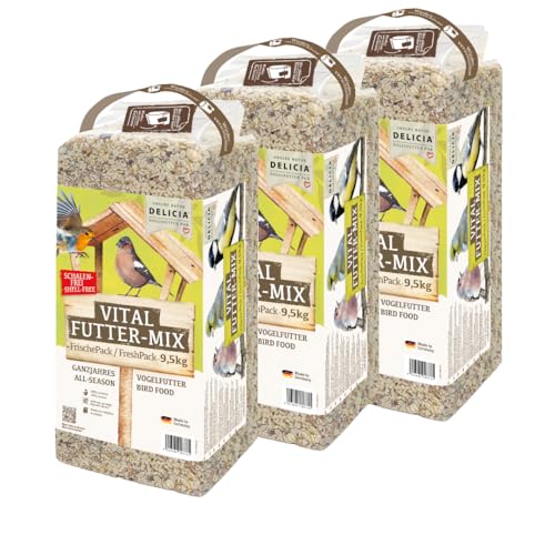 Delicia Vital-Futter-Mix Ganzjahres Vogelfutter (28,5 kg (3 x 9,5 kg)) von HaGaFe