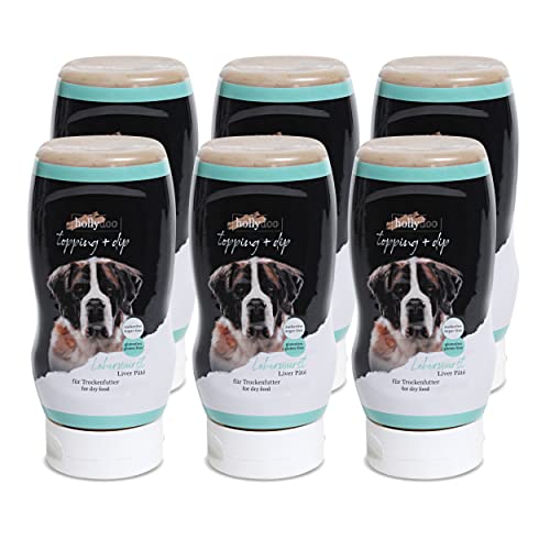 hollydoo Topping & Dip für Hunde Leberwurst getreidefrei glutenfrei zuckerfrei Premium Leckerli aus Deutschland 1800 ml (6X 300 ml Tube) von HaGaFe