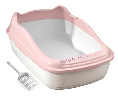 Katzentoilette Katzenklo Katzentoilette, Halbgeschlossen, Spritzschutz, Vielseitig Einsetzbar, Für Kätzchen Bis Ältere Katzen, Mit Offener Oberseite Katzentoiletten(Pink) von Habrur