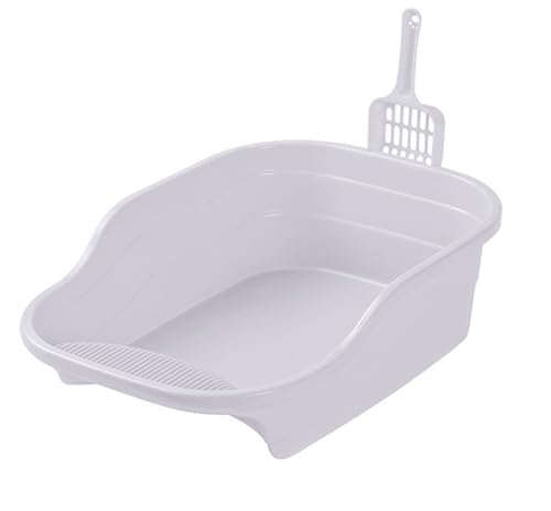 Katzentoilette Katzenklo Katzentoilette Mit Hohen Seitenwänden, Katzentoilette Für Kätzchen, Tragbare Katzentoilette Für Kaninchen, Welpen Und Katzen Katzentoiletten(Grey) von Habrur