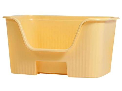 Katzentoilette Katzenklo Katzentoiletten Mit Hohen Seiten, Offene Katzentoilette, Katzenstreu Mit Erhöhten Kanten Für Den Innenbereich Katzentoiletten(Yellow) von Habrur