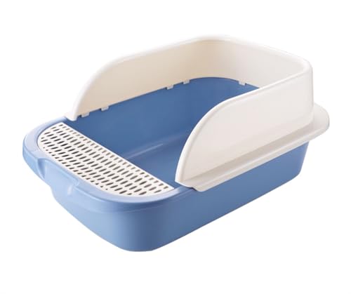 Katzentoilette Katzenklo Katzentoiletten für Hauskatzen Hohe Seitenwände mit Rand Hohe Katzentoilette mit Rahmen Katzentoilette mit Schaufel Katzentoiletten(Blue) von Habrur