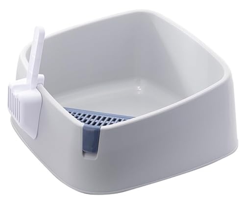 Katzentoilette Katzenklo Offene Katzentoilette Mit Hohen Seitenwänden, Kleine Haustiertoilette, Reisetoilette Für Kätzchen Und Dünne Katzen Katzentoiletten(Grey) von Habrur