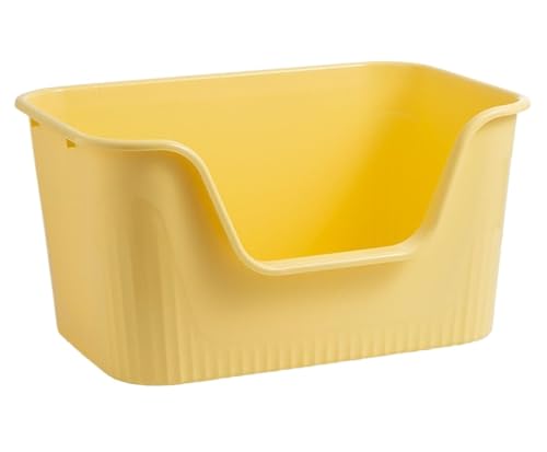 Katzentoilette Katzenklo Offene Katzentoiletten In U-Form, Abgesenkte Vorderseite, Spritzschutz Für Alle Arten Von Katzenstreu, Halbgeschlossen Katzentoiletten(Yellow) von Habrur