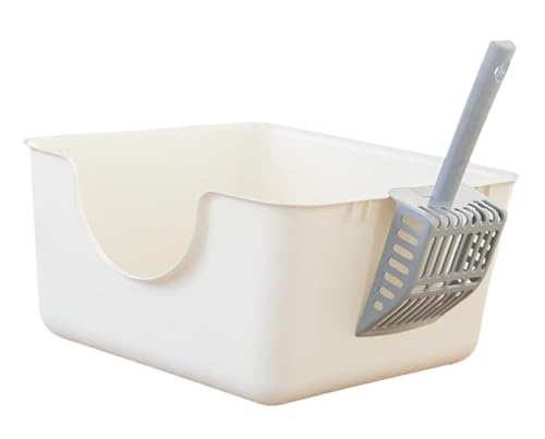 Katzentoilette Katzenklo U-förmige Katzentoilette Mit Abgesenkter Vorderseite, Bettpfanne, Glatt, Für Alle Arten Von Katzenstreu, Katzentoilette, Sandkasten Katzentoiletten(White) von Habrur