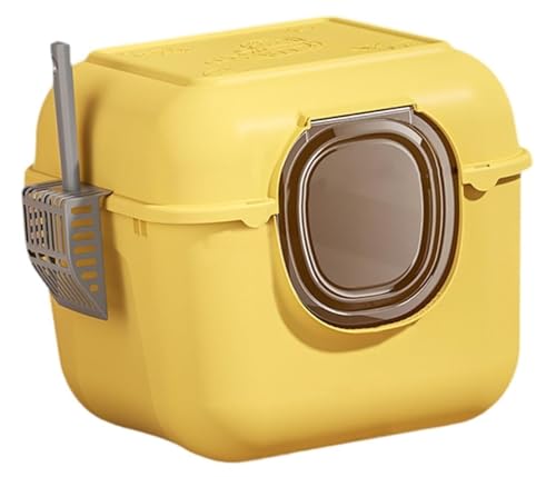 Katzentoilette Katzenklo Vollständig Abgedeckte Katzentoiletten, Katzentoilettenbecken, Haustierbedarf Für Kleintiere, Abnehmbare Katzentoilette Katzentoiletten(Yellow) von Habrur