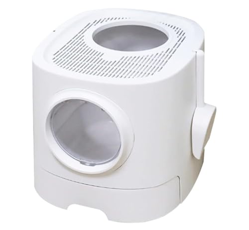 Katzentoilette Katzenklo Vollständig Geschlossene Katzentoilette Mit Katzenstreuschaufel, Spritzwassergeschütztem Schubladendesign, Große Katzentoilette Katzentoiletten(White) von Habrur