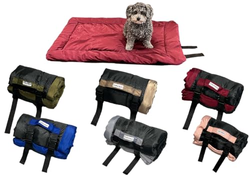 Habsiket Outdoor-Hundebett, 88,9 x 61 cm, tragbares Camping-Reise-Hunde-/Katzenbett, weich, bequem, wasserdicht, rutschfest, maschinenwaschbar, Haustiermatte für kleine, mittelgroße und große Hunde von Habsiket