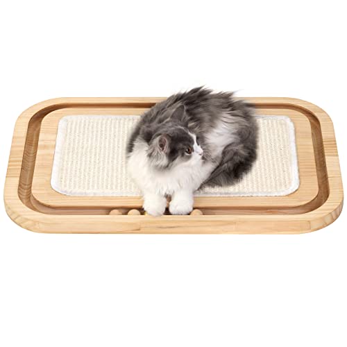 HachiPal Katzenkratzer, Sisal-Katzenkratzbaum mit Ball, Katzenkratzer für Indoor-Katzen für große, mittelgroße und kleine Katzen (69 x 39 x 3,5 cm) von HachiPal