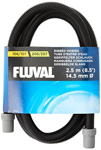 Fluval geriffelter Ersatzschlauch 2,5m , Durchmesser 24/28 mm für Fluval Außenfilter 104, 204, 105, 205, 106 und 206, schwarz/grau von Fluval