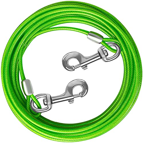 HaiYUAN Dog Tie Out Cable 10/15/20/25/30 FT Dog Runner for Yard Steel Wire Dog Cable with Durable Superior Clips Green Dog Chains for Outside Dog Lead for Large Dogs Up to 167 lbs HaiYUAN Dog Tie Out Cable 10/15/20/25/30 FT Dog Runner for Yard Steel Wire Dog Cable with Durable Superior Clips Green Dog Chains for Outside Dog Lead for Large Dogs Up to 167 lbs von HaiYUAN