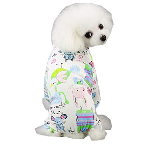 Haiki Cartoon Shirt Medium Hund Kleidung Gedruckt Atmungsaktive Welpen Shirts Einfach zu Tragen Welpen Kleidung Gedruckt Haustier T-Shirt Geschenk von Haiki