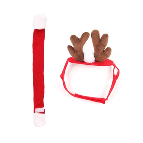 Hunde-Weihnachtsoutfit Geweih Stirnband und Schal Set Lustiges Kostüm Urlaub Party für Festlichkeiten Haustier Weihnachten Outfits Hund Weihnachten Outfit Junge von Haiki