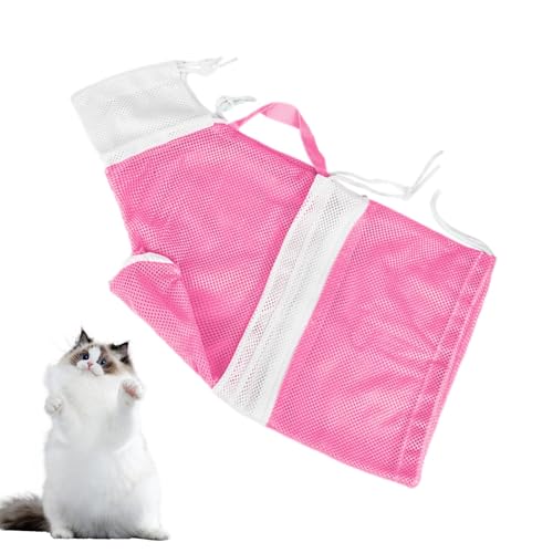 Hailerio Katzen-Duschnetztasche, multifunktionale Katzen-Duschtasche, Atmungsaktive Badetasche für Katzen, Badetasche für die Tierpflege mit Lockerem, verstellbarem Design für einfaches und sicheres von Hailerio