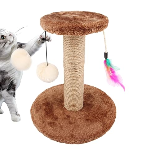 Hailerio Kratzbaum für Indoor-Katzen, Katzenkratzspielzeug, Sisalseil, Katzenkratzer mit Ball und Feder für Kätzchen, 27,7 cm Durchmesser von Hailerio