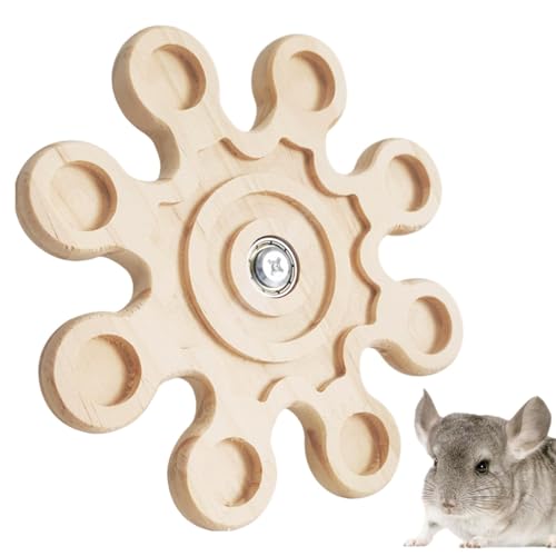 Hailerio Rotierendes Chinchilla-Spielzeug, Hasen-Kauspielzeug - Rotierendes Chinchilla-Spielzeug aus Holz,Hamster-Kauspielzeug, lustiges Käfigzubehör für Chinchilla-Hamster-Häschen von Hailerio