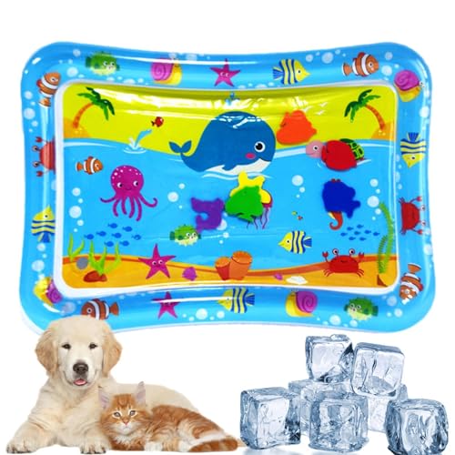 Hailerio Sensor Water Playmat, Sensorische Wasser-Spielmatte Für Katzen, Verdickte Wasser-Sensor-Spielmatte Für Katzen, Verdickte Wasserspielmatte Katze, Wassermatte Für Kinder von Hailerio