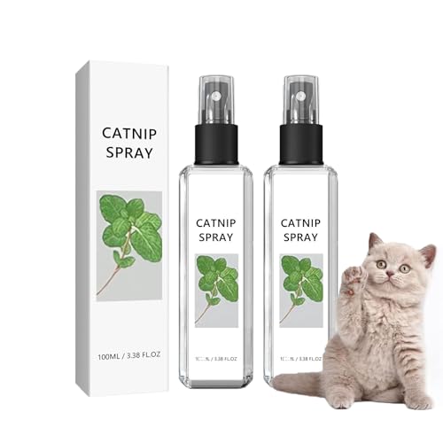 Katzenminze Spray für Kratzbaum, Catnip Spray 100% Natürlich, Katzenkratzspray-Nebel, Macht altes Katzenspielzeug oder einen Kratzbaum Wieder Attraktiv 100ml (3PC) von Hailmkont